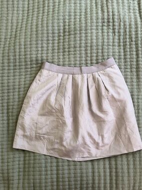 J. Crew Light Cream Pleated A-Line Skirt
